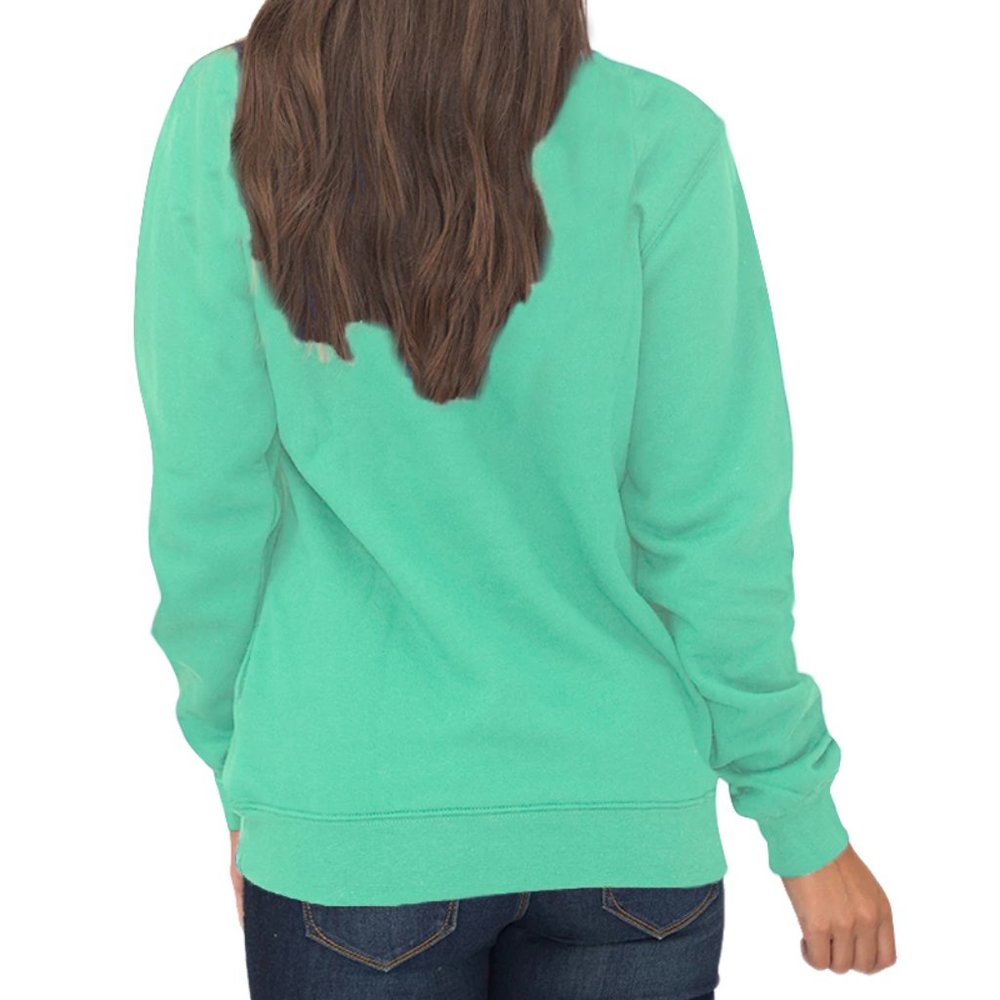 Mint Green Pocket Style Quarter Zip Sweatshirt - Picture 2 of 3